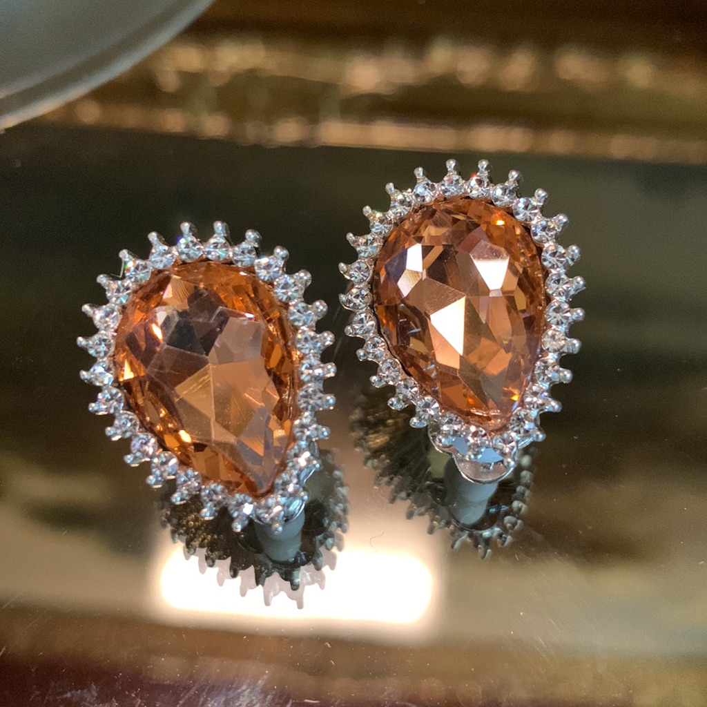Clip On Crystal Earrings